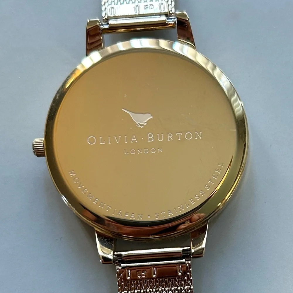 Olivia Burton Enchanted Garden Watch With 38mm White Floral Face & MeshBracelet
